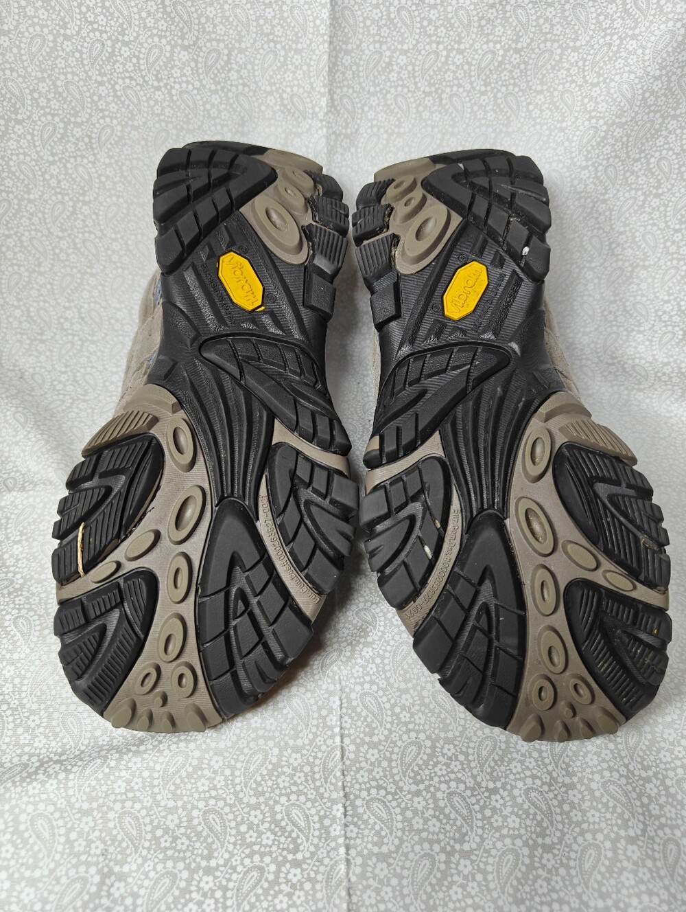 Merrell Women's Moab 2 Waterproof Grey Light Blue Vibram Hiking Shoes Size 7 - Picture 11 of 12